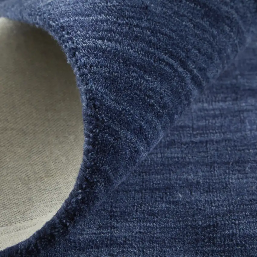 Blue Wool Hand Woven Area Rug Photo 8