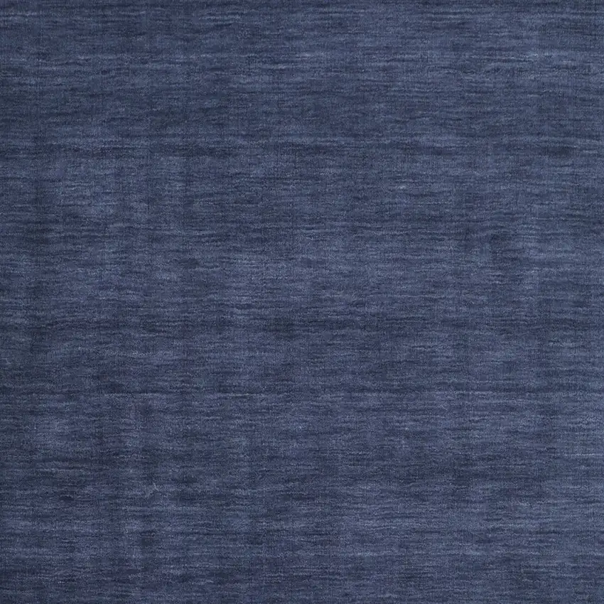 Blue Wool Hand Woven Stain Resistant Area Rug Photo 3