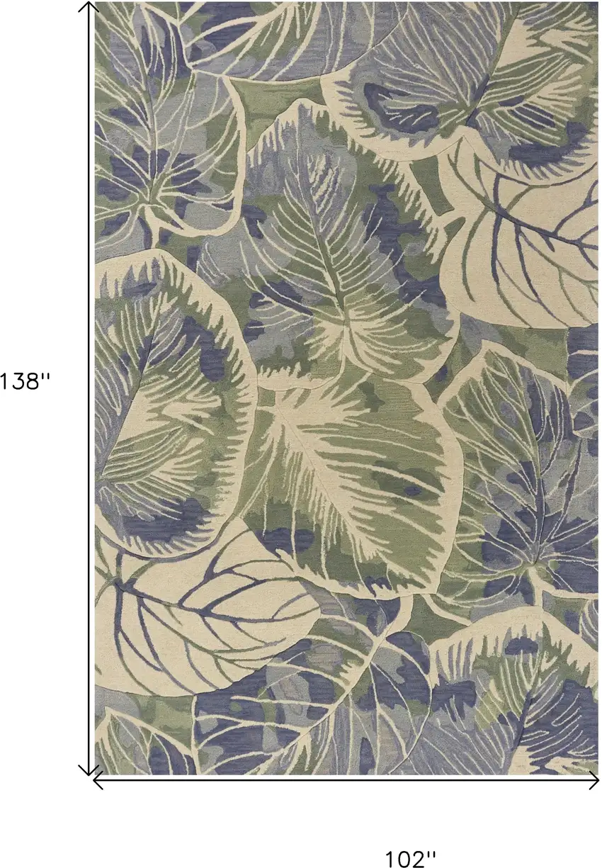 Blue Wool Handmade Area Rug Photo 7