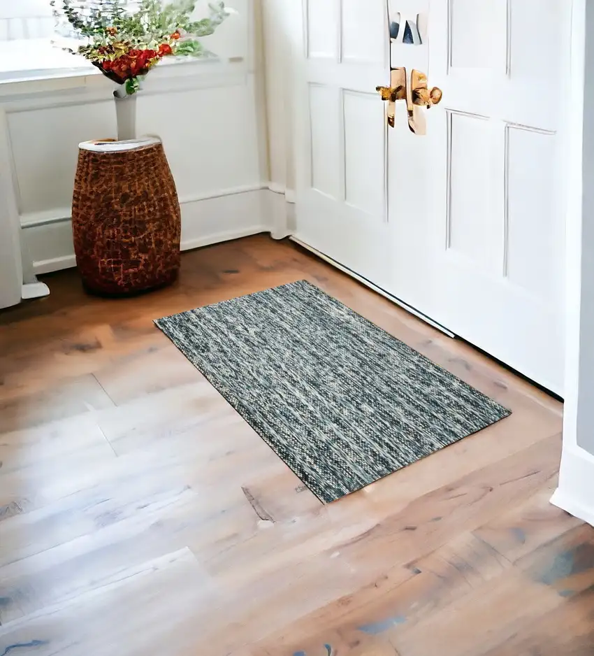 39 X 63 Blue Wool Rug Photo 1