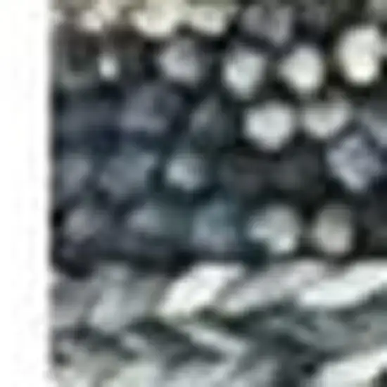 Ivory Blue And Gray Wool Striped Hand Woven Area Rug Photo 3