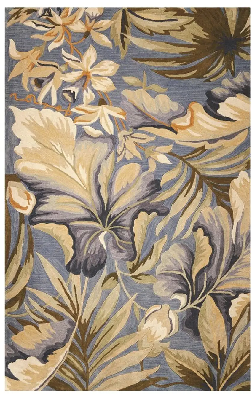 93 X 114 Blue Wool Rug Photo 2