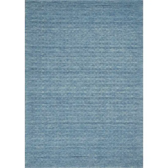 Blue Wool Shag Handmade Area Rug Photo 2