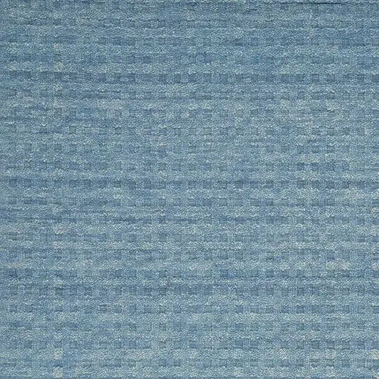 Blue Wool Shag Handmade Area Rug Photo 3