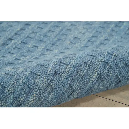 Blue Wool Shag Handmade Area Rug Photo 7