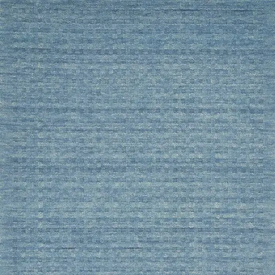 Blue Wool Shag Handmade Area Rug Photo 4