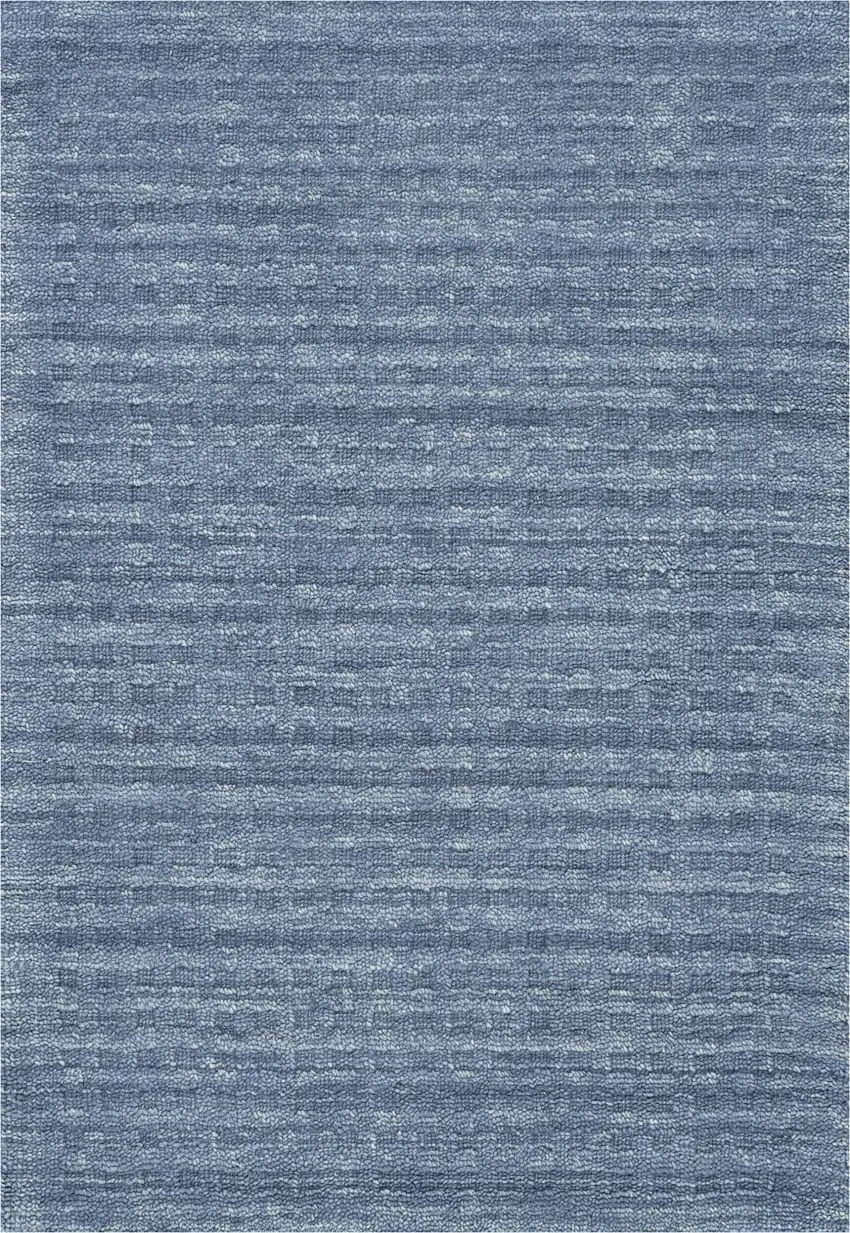 Blue Wool Shag Handmade Area Rug Photo 7