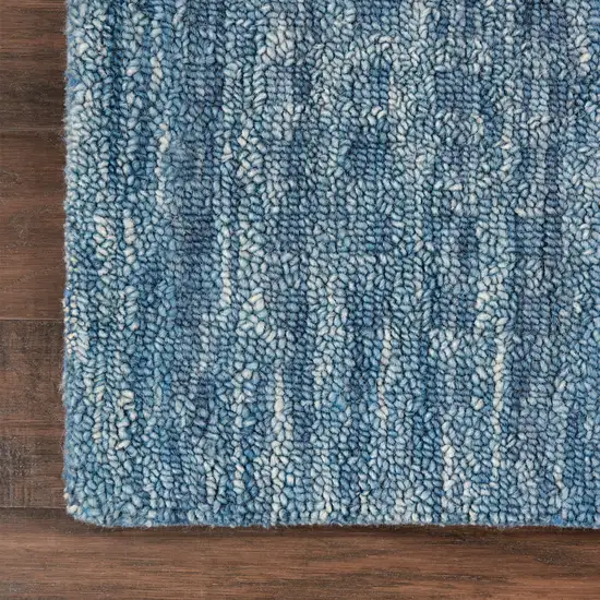 Blue Wool Shag Handmade Area Rug Photo 9