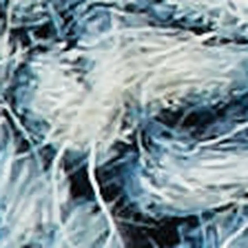 Blue Wool Shag Handmade Area Rug Photo 3