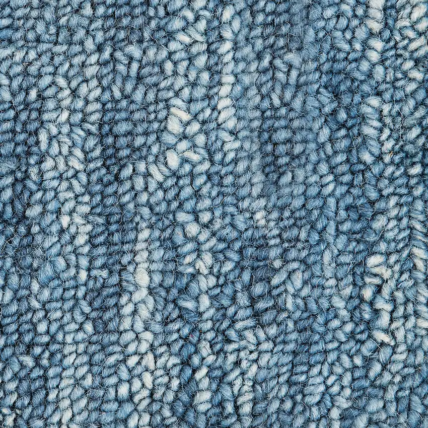 Blue Wool Shag Handmade Area Rug Photo 4