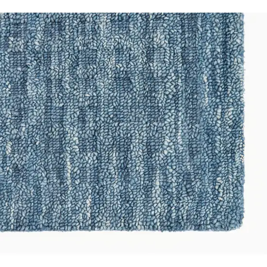 Blue Wool Shag Handmade Area Rug Photo 8