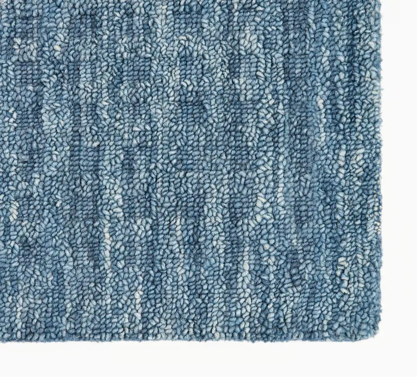Blue Wool Shag Handmade Area Rug Photo 8