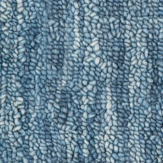 Blue Wool Shag Handmade Area Rug Photo 2