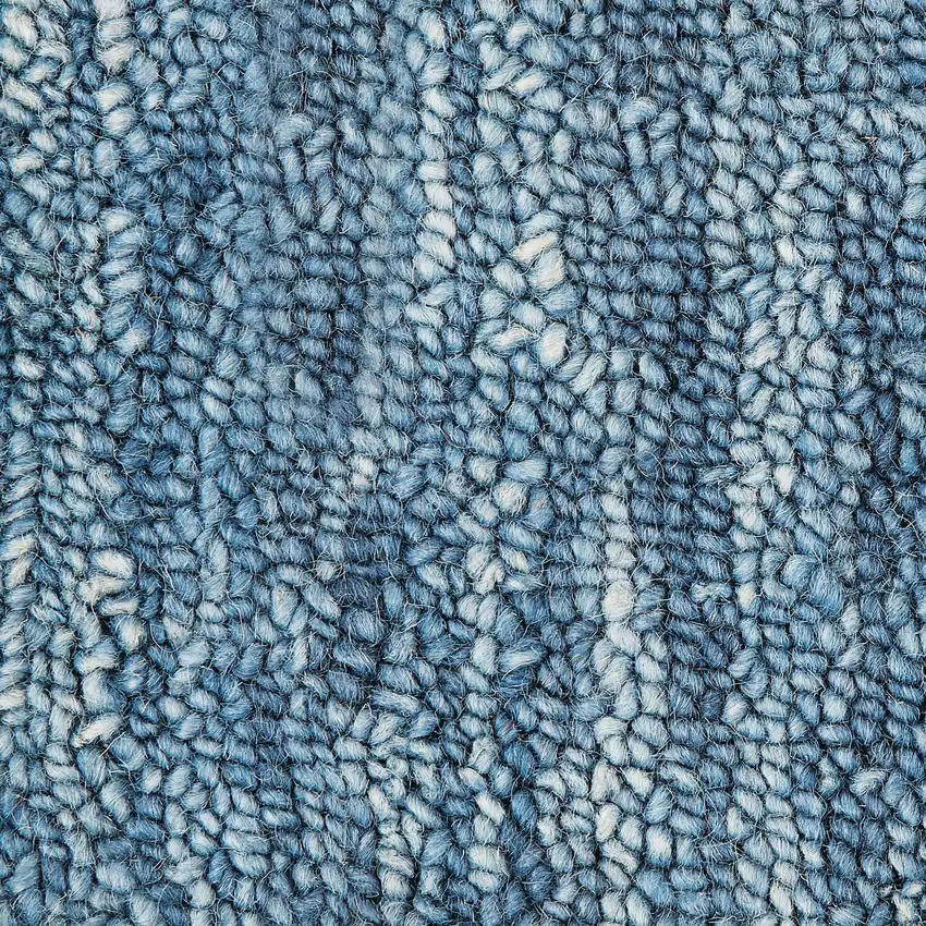Blue Wool Shag Handmade Area Rug Photo 2