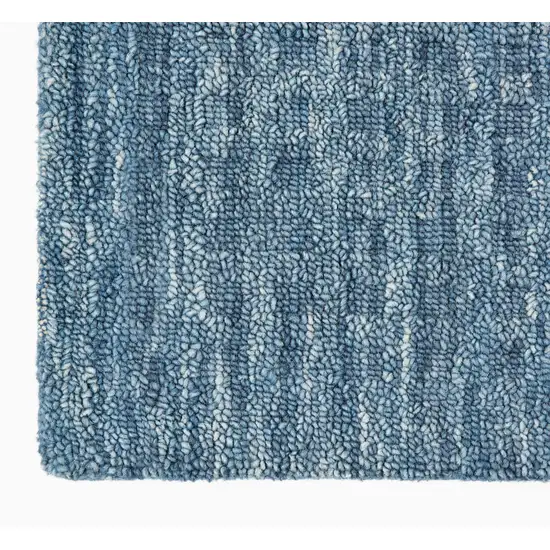 Blue Wool Shag Handmade Area Rug Photo 9