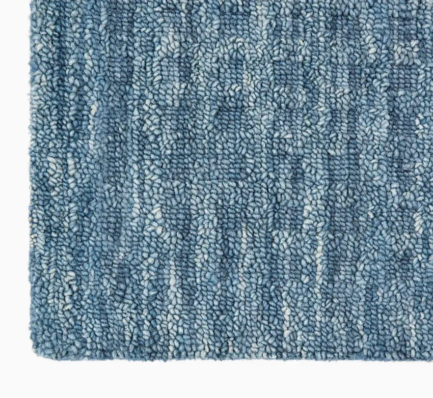 Blue Wool Shag Handmade Area Rug Photo 9