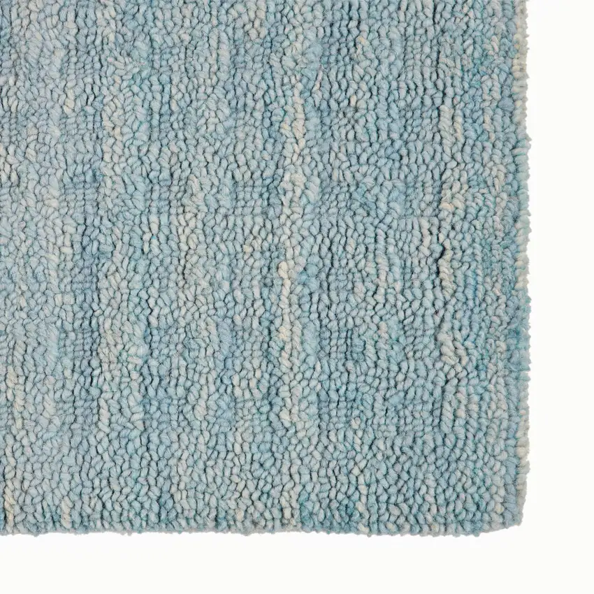 Blue Wool Shag Handmade Area Rug Photo 9