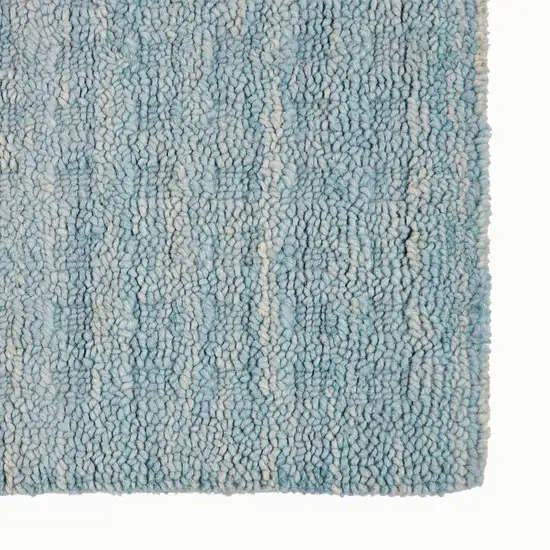 Blue Wool Shag Handmade Area Rug Photo 9