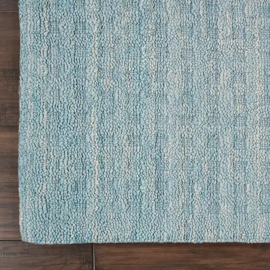 Blue Wool Shag Handmade Area Rug Photo 9