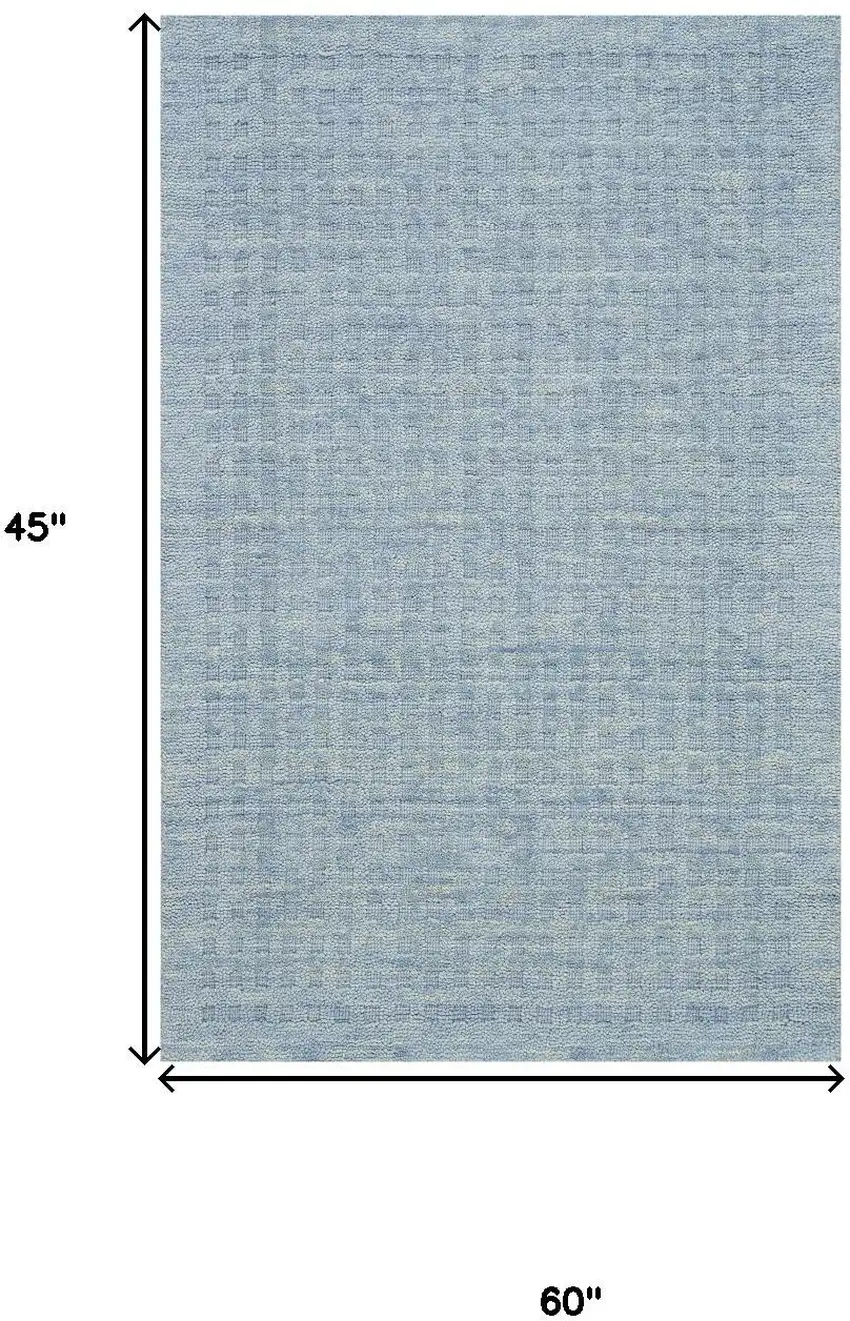 Blue Wool Shag Handmade Area Rug Photo 3