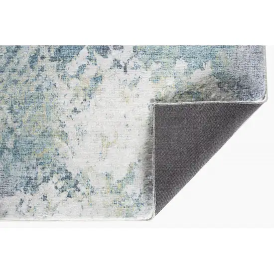 Blue and Ivory Abstract Area Rug Photo 3