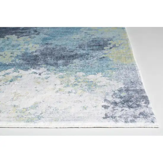 Blue and Ivory Abstract Area Rug Photo 4