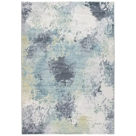 Blue and Ivory Abstract Area Rug Photo 1