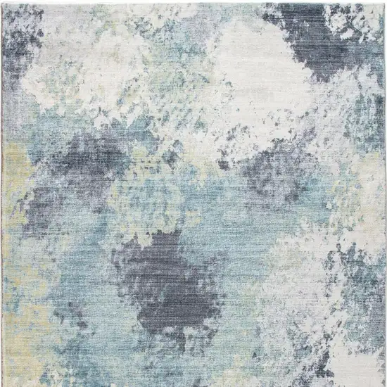 Blue and Ivory Abstract Area Rug Photo 7