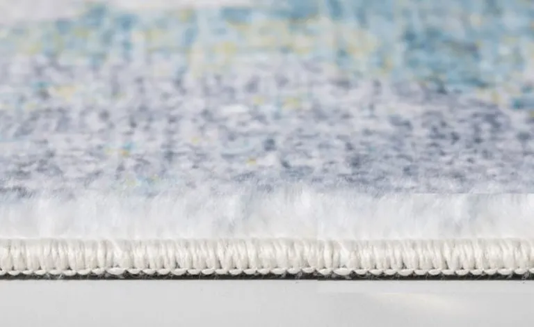Blue Yellow Abstract Sky Area Rug Photo 4