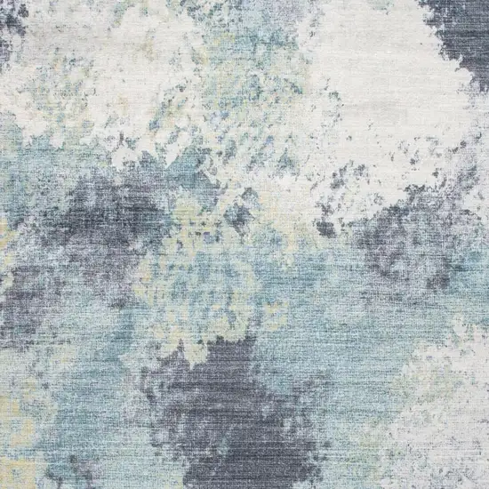Blue and Ivory Abstract Area Rug Photo 6