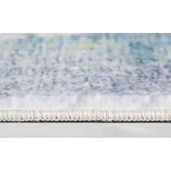 Blue and Ivory Abstract Area Rug Photo 5
