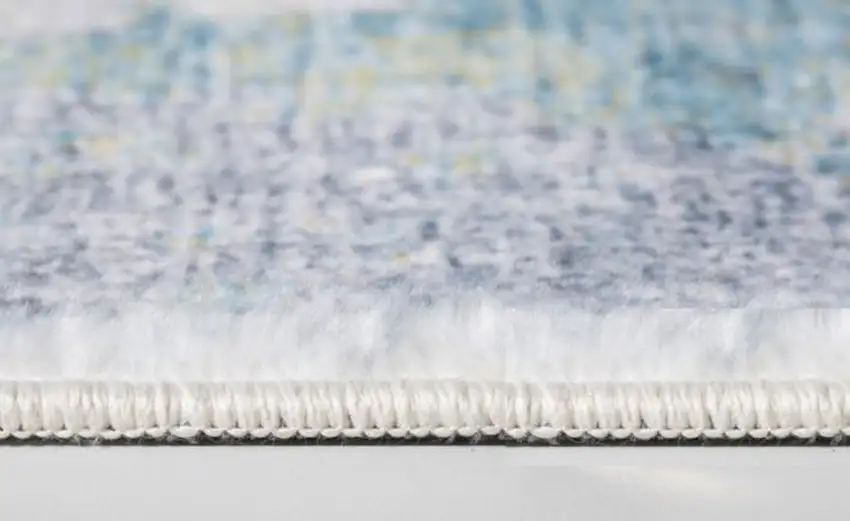 Blue and Ivory Abstract Area Rug Photo 5