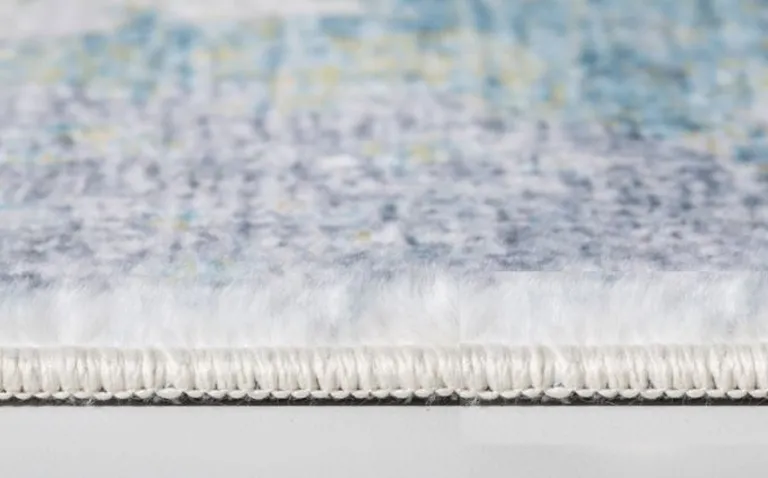 Blue Yellow Abstract Sky Runner Rug Photo 3
