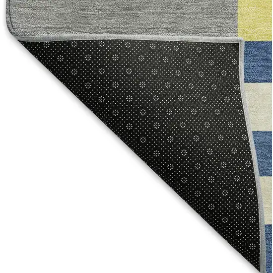Blue Yellow And Green Geometric Washable Indoor Outdoor Area Rug Photo 4