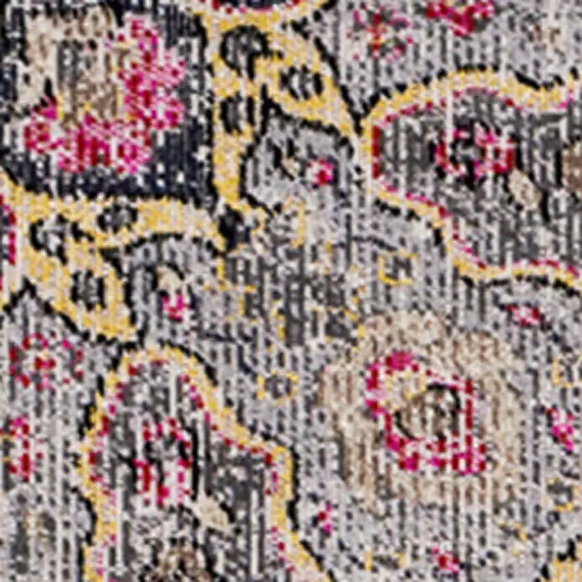 Blue Yellow And Pink Medallion Area Rug Photo 4