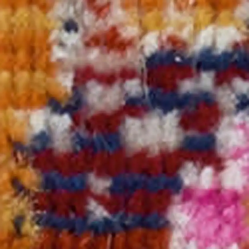 Blue Yellow And Red Floral Distressed Non Skid Area Rug Photo 4