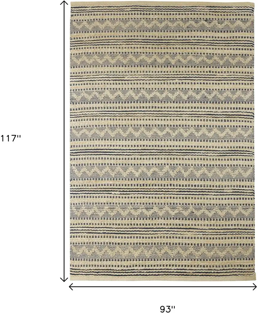 Blue and Beige Chevron Striped Area Rug Photo 3