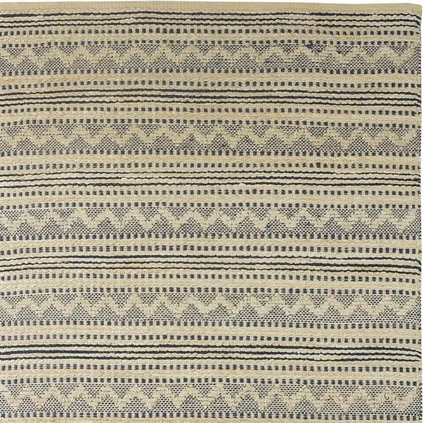 Blue and Beige Chevron Striped Area Rug Photo 5