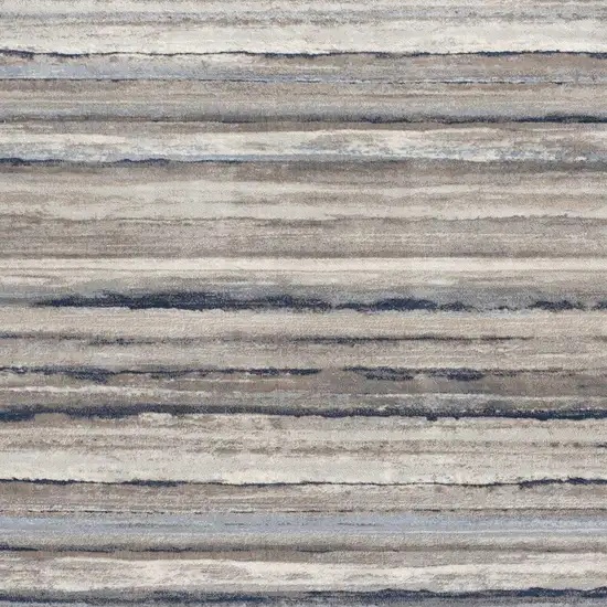 2' X 6' Blue And Beige Distressed Stripes Area Rug Photo 5