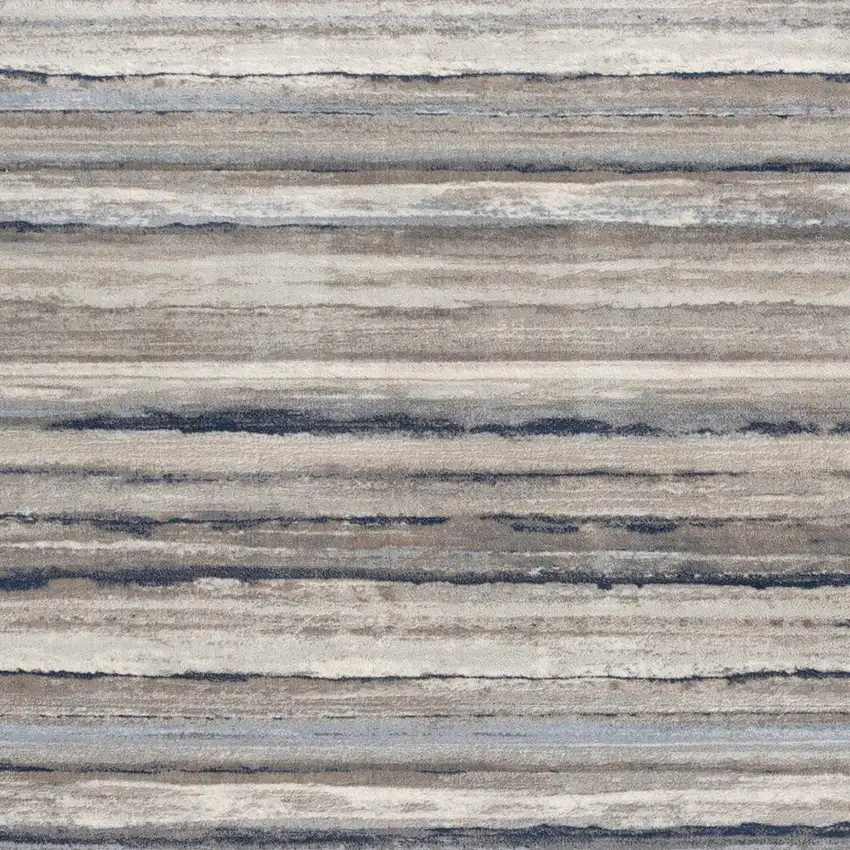 2' X 6' Blue And Beige Distressed Stripes Area Rug Photo 5
