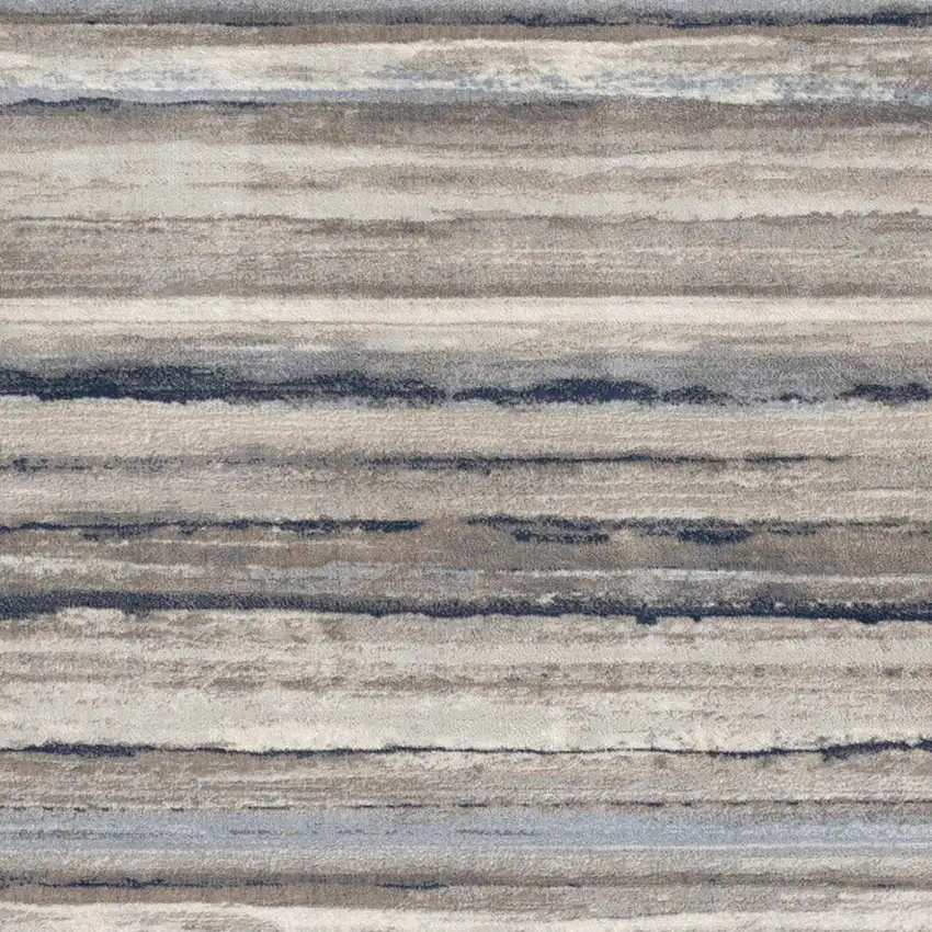 2' X 6' Blue And Beige Distressed Stripes Area Rug Photo 4