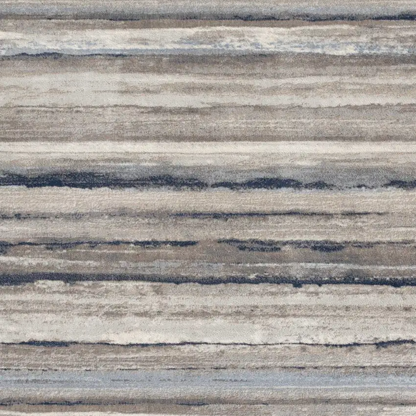 Blue and Beige Distressed Stripes Area Rug Photo 2