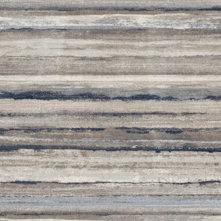 Blue and Beige Distressed Stripes Area Rug Photo 2
