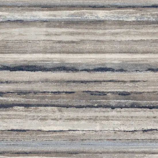 Blue and Beige Distressed Stripes Area Rug Photo 2