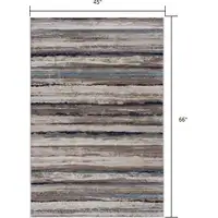 Photo of Blue and Beige Distressed Stripes Area Rug