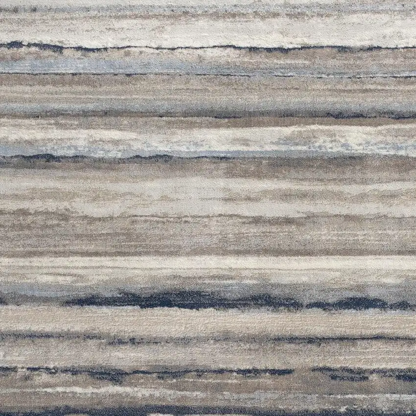Blue And Beige Distressed Stripes Area Rug Photo 4