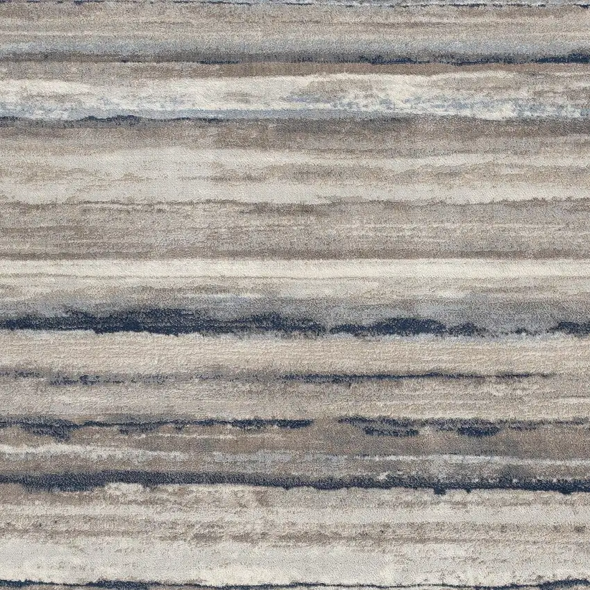 Blue And Beige Distressed Stripes Area Rug Photo 3