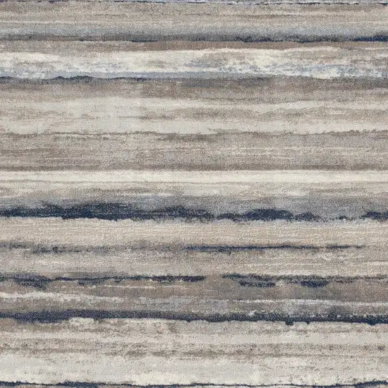 Blue And Beige Distressed Stripes Area Rug Photo 3