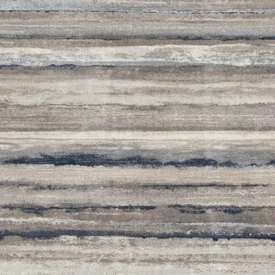 Blue And Beige Distressed Stripes Area Rug Photo 5