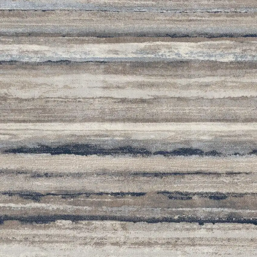 Blue And Beige Distressed Stripes Area Rug Photo 5